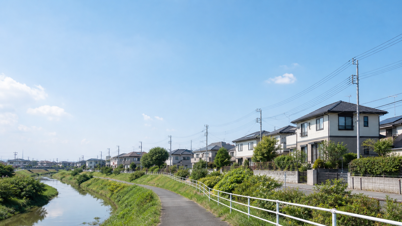 宮代・杉戸周辺での暮らしをイメージした水辺と住宅街